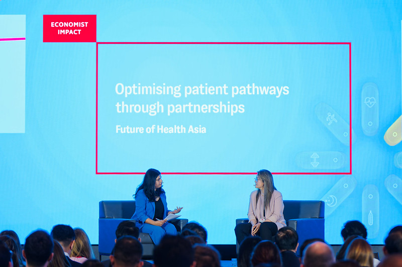 Full audience at Future of Health Asia 2024, beneath the venue's chandeliers